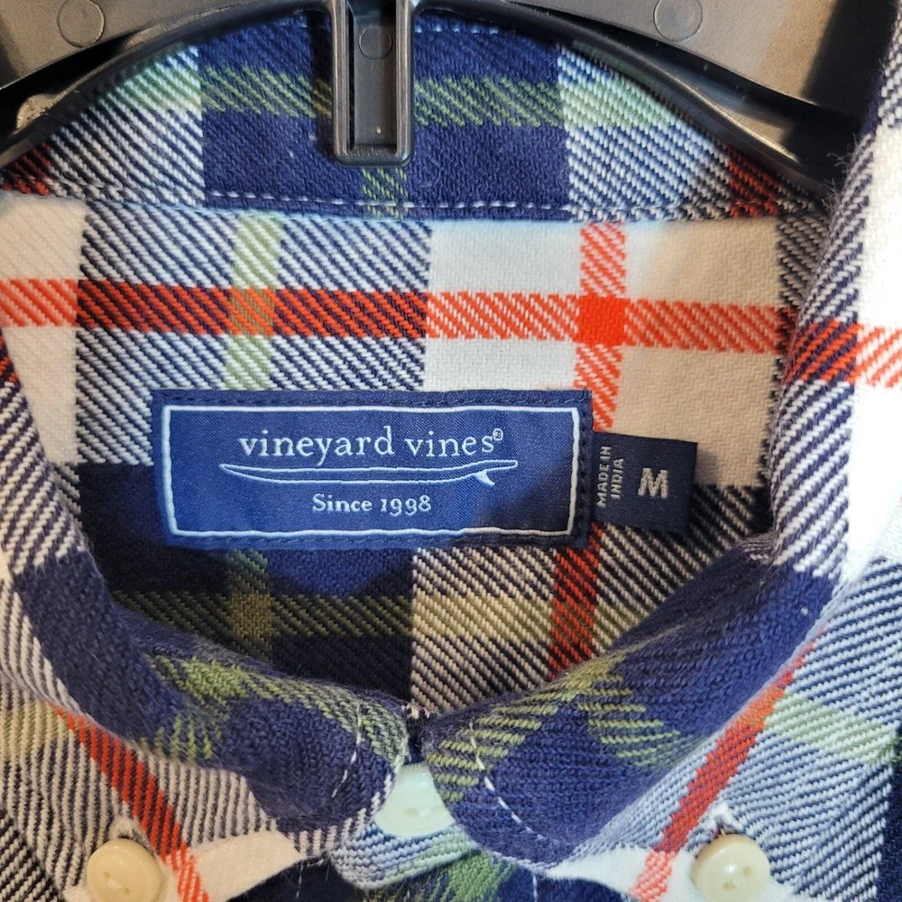 Vineyard Vines Flannel Shirt Men's Medium Plaid Long Sleeve Cotton